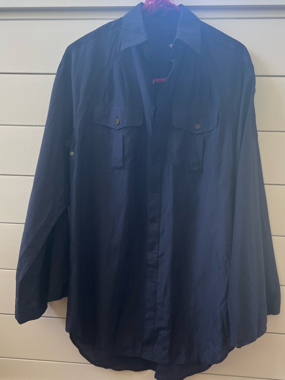 Black label Ralph Lauren Navy Lightweight Shirt Jacket size 4 silk/cotton